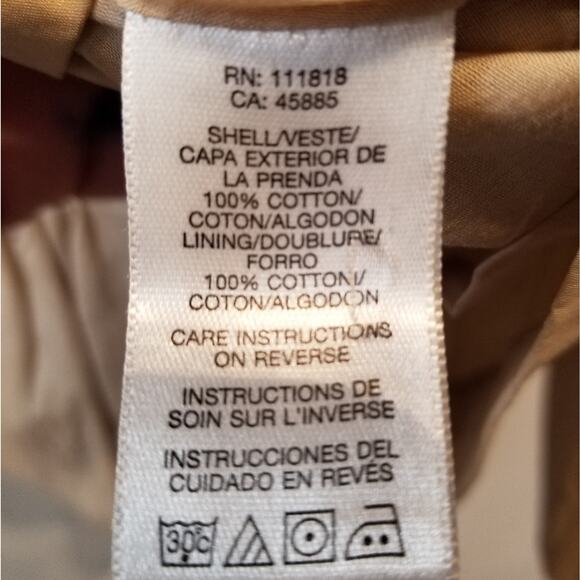 Michael Kors Tan Vintage Cropped LinenTop Jacket Ruffle Hem Buttons Size XL - Picture 7 of 15